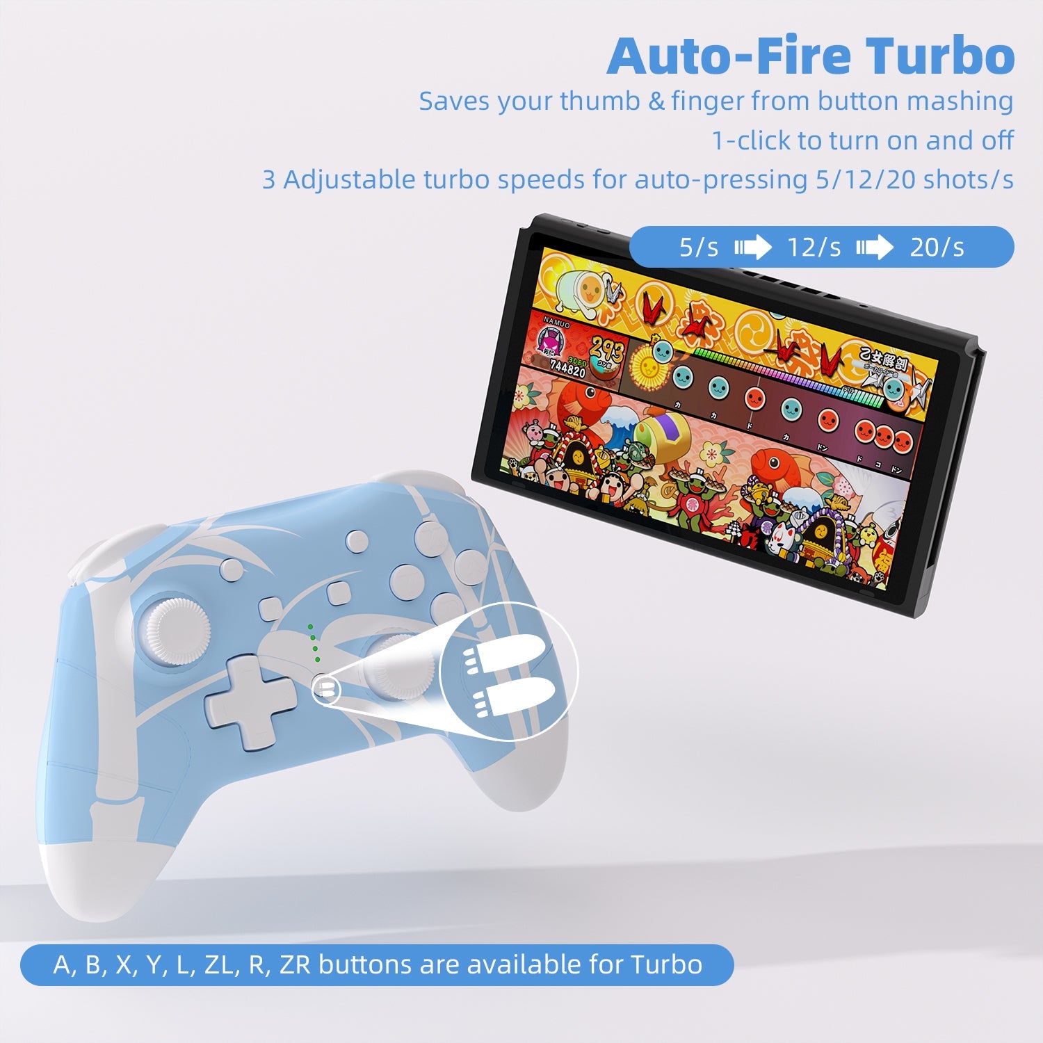 Mytrix Blue Bamboo Wireless Switch Pro Controller for Nintendo Switch, the Newest Switch OLED, and Switch Lite Mytrix Blue Bamboo Wireless Switch Pro Controller for Nintendo Switch, the Newest Switch OLED, and Switch Lite